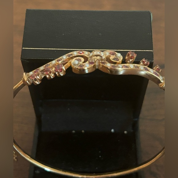 ❌❌❌❌Vintage antique 12kt rose gold pearl ruby bangle - Picture 4 of 8